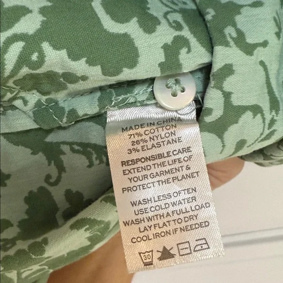 HILL HOUSE - The Laura Dress in Green Jacquard Mini Shirtdress - M - EUC! - Picture 4 of 5